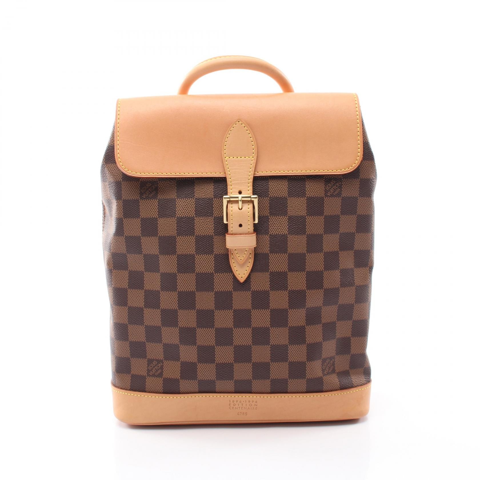 ルイ・ヴィトン LOUIS VUITTON アルルカン 100周年記念モデル リュックサック バックパック バッグ PVCコーティングキャンバス レザー ダミエ エベヌ レディース ブラウン系 N99038 【中古】