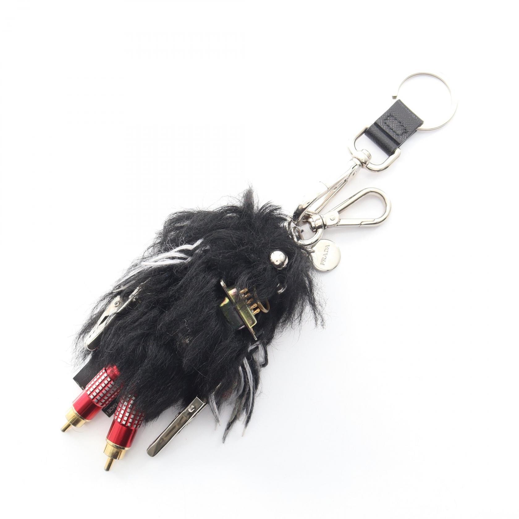 プラダ PRADA ルーファス チャーム アクセサリー ファー / メタル レディース ブラック系 / マルチカラー 1TR264 【中古】