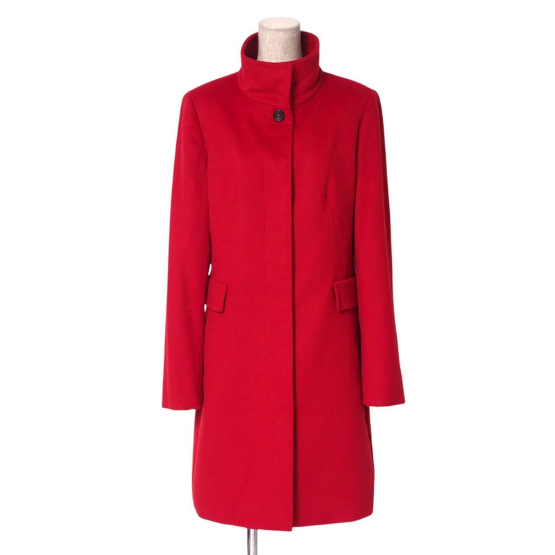 【美品】マックスマーラ　スタンドカラー　コート　レッド　サイズ36 美品】マックスマーラ スタンドカラー コート レッド サイズ36