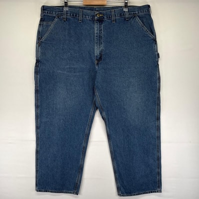 古着 カーハート Carhartt デニム パンツ 5ポケット 大きいサイズ ジーンズ ペインター ハンマーループ W44 L30 ブルー系 メンズ