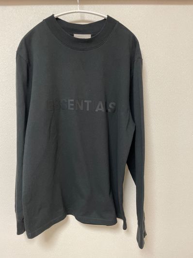 FEAR OF GOD ESSENTIALS 3D Silicon Applique Boxy Long Sleeve T-Shirt "Black"