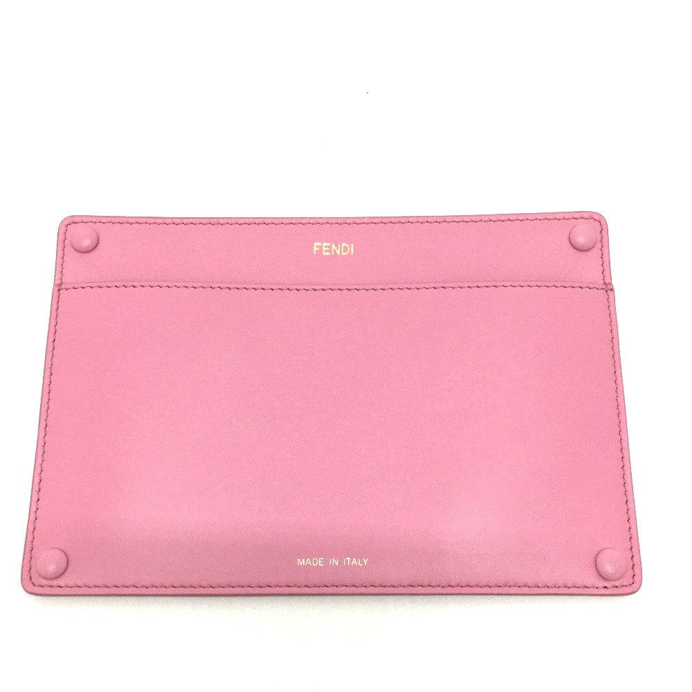 フェンディ FENDI ピーカブー バッグイン 7AR907 カバン ポケット フラット バッグアクセサリー ポーチ レザー ピンク 新品同様