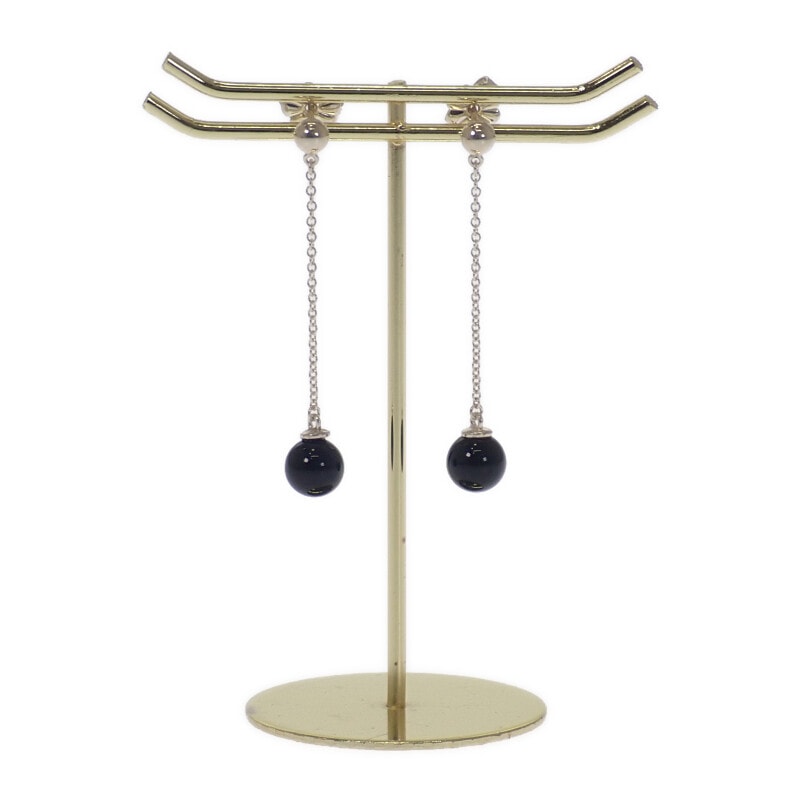 【美品】ティファニー オニキス チェーンピアス シルバー ティファニー 大粒 ブラック オニキス ボール シルバー ピアス