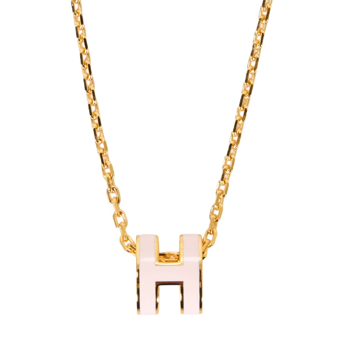 HERMES エルメス ネックレス ミニ ポップアッシュ ペンダント ローズドラジェ ゴールドプレーテッド/ラッカー ゴールド金具 新品