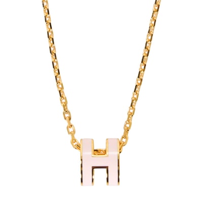HERMES エルメス ネックレス ミニ ポップアッシュ ペンダント ローズドラジェ ゴールドプレーテッド/ラッカー ゴールド金具 新品