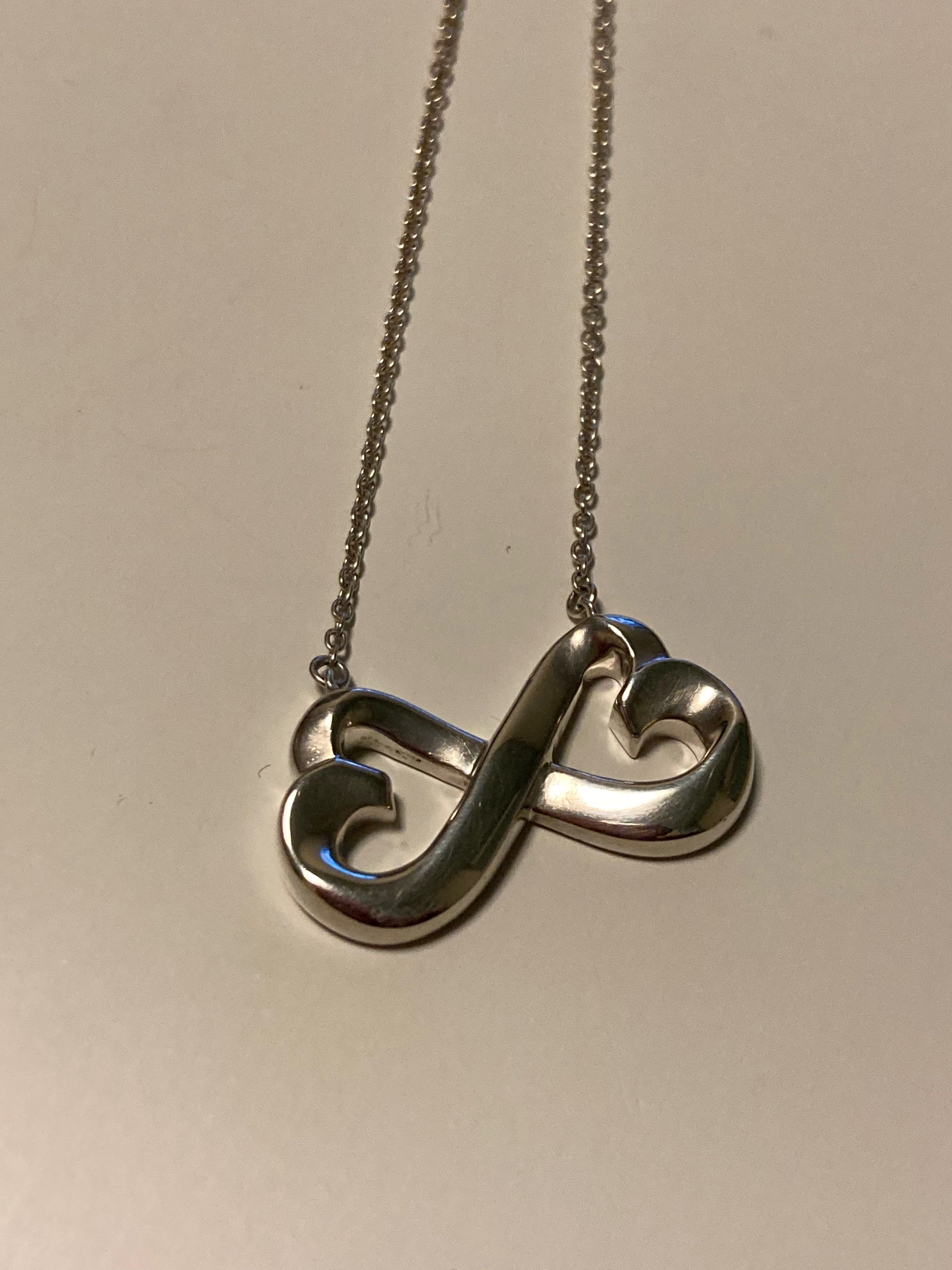 Tiffany & Co. Double Rubbing Heart Necklace