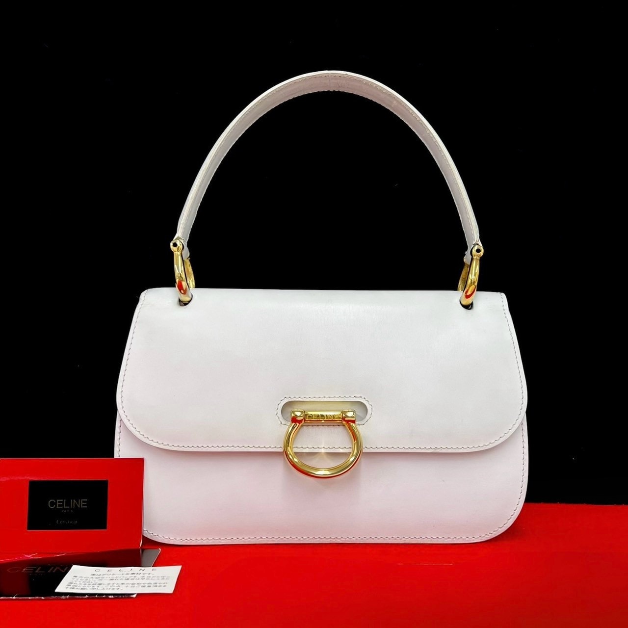 CELINE セリーヌ ロゴ 金具 レザー ハンドバッグ ホワイト
29486