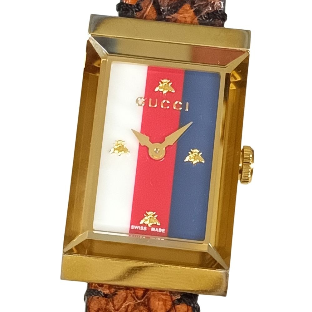 GUCCI グッチ 147.4 Gフレーム シェリーライン クォーツ レディース 腕時計 C1199