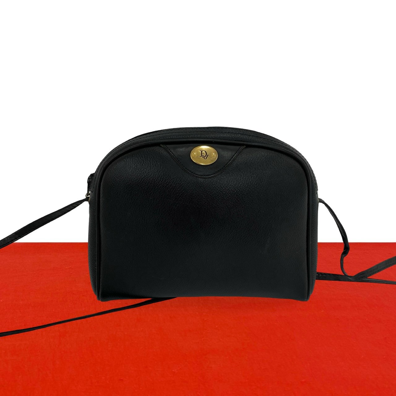 Christian Dior ディオール ロゴ 金具 レザー ショルダーバッグ ブラック
 51095