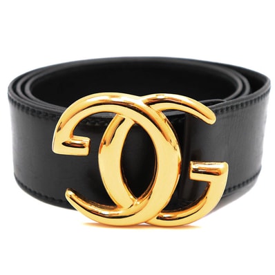 【SALE】GUCCI グッチ ベルト レザー サイズ 95/38 ウエスト 約88~98cm メンズ GGバックル ダブルG インターロッキング ロゴ ワイド 小物 ブラック 黒 イタリア製