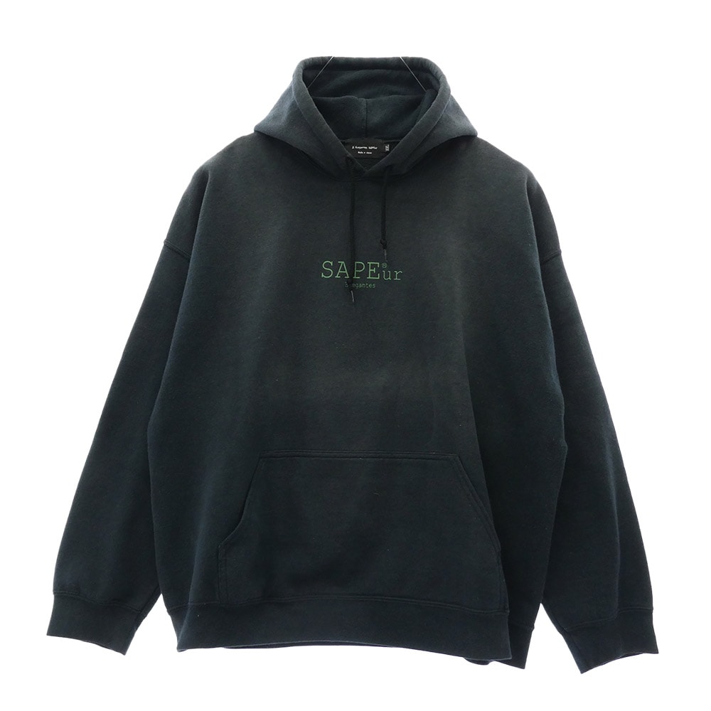 SAPEUR サプール パーカー 迷彩 カモフラ柄 ロッドマン バックプリント スウェットシャツ パーカー フーディ フェード XXL ブラック系 XXL【中古】