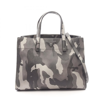 プラダ PRADA SAFFIANO SOFT 2WAY ハンドバッグ バッグ サフィアーノレザー レディース グレー系 / マルチカラー B2603P 【中古】