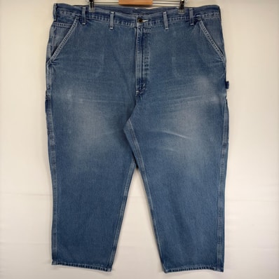 古着 カーハート Carhartt デニム パンツ ペインター ワンポイントロゴ 大きいサイズ ジーンズ ジーパン W48 L30 ブルー系 メンズ