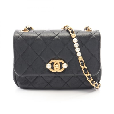 シャネル CHANEL マトラッセ ショルダーバッグ バッグ レザー レディース ブラック系 【中古】