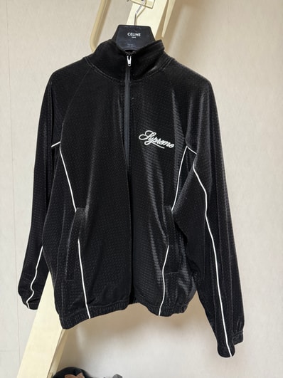 Supreme Velour Mesh Track Jacket "Black"