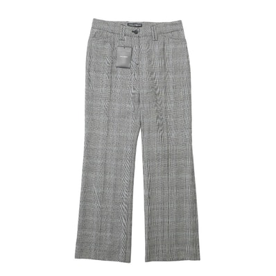 ■美品■DOLCE&GABBANA ドルチェアンドガッバーナ パンツ サイズ38 スラックス グレンチェック センタープレス ストレート イタリア製 ブランド古着【中古】20260312/RA8288