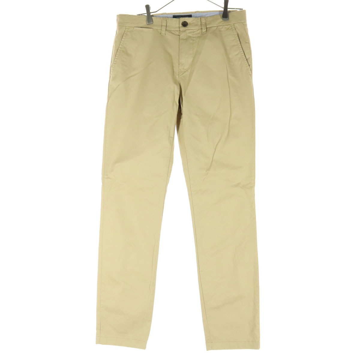 美品 TOMMY HILFIGER トミーヒルフィガー ワンポイントロゴ コットンパンツ W30 ベージュ