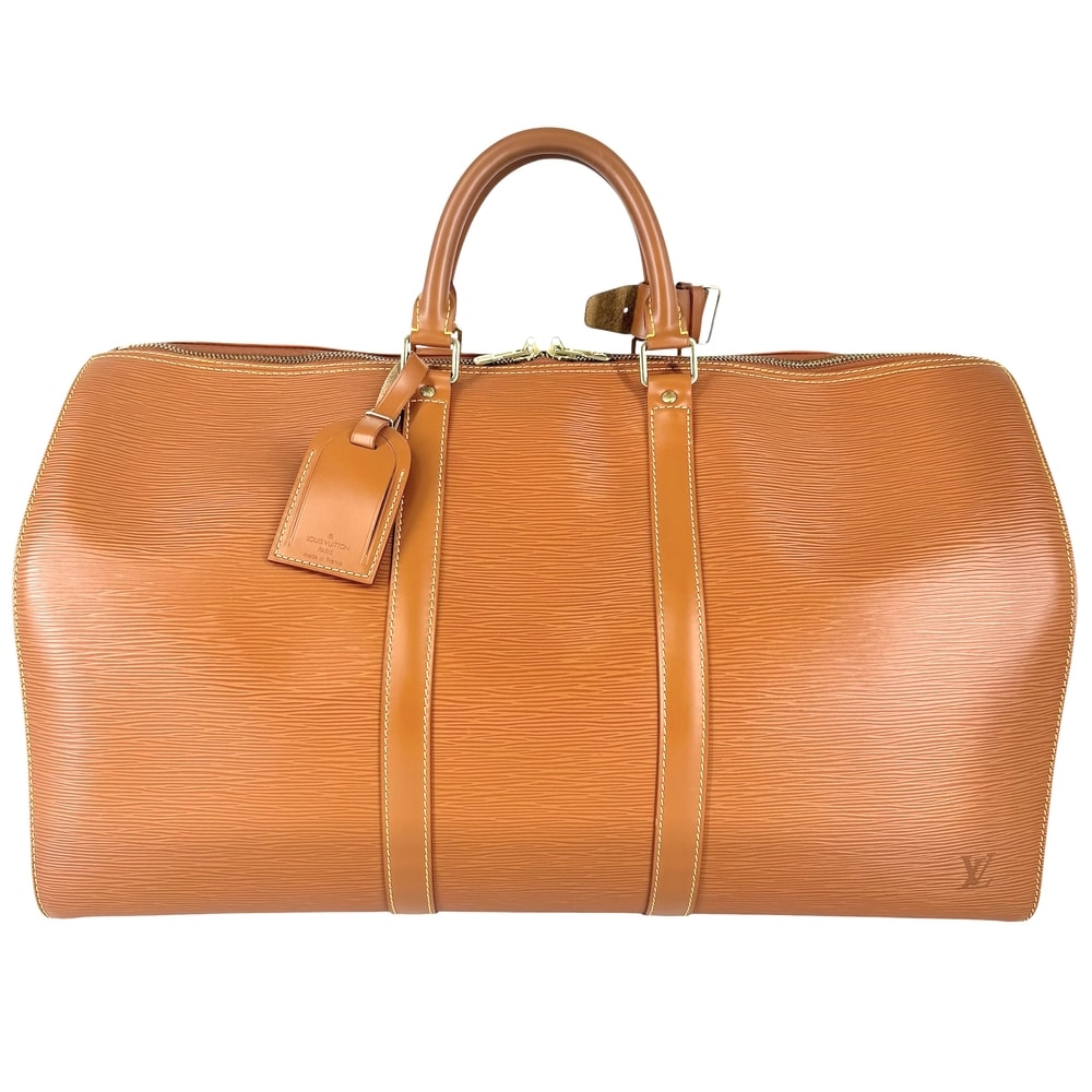 LOUIS VUITTON ルイヴィトン ボストンバッグ キーポル50 トラベルバッグ 旅行バッグ M42968 エピレザー    ブラウン 茶 ゴールド金具 ユニセックス【中古品】