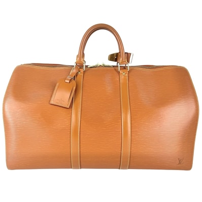 LOUIS VUITTON ルイヴィトン ボストンバッグ キーポル50 トラベルバッグ 旅行バッグ M42968 エピレザー ブラウン 茶 ゴールド金具 ユニセックス【中古品】