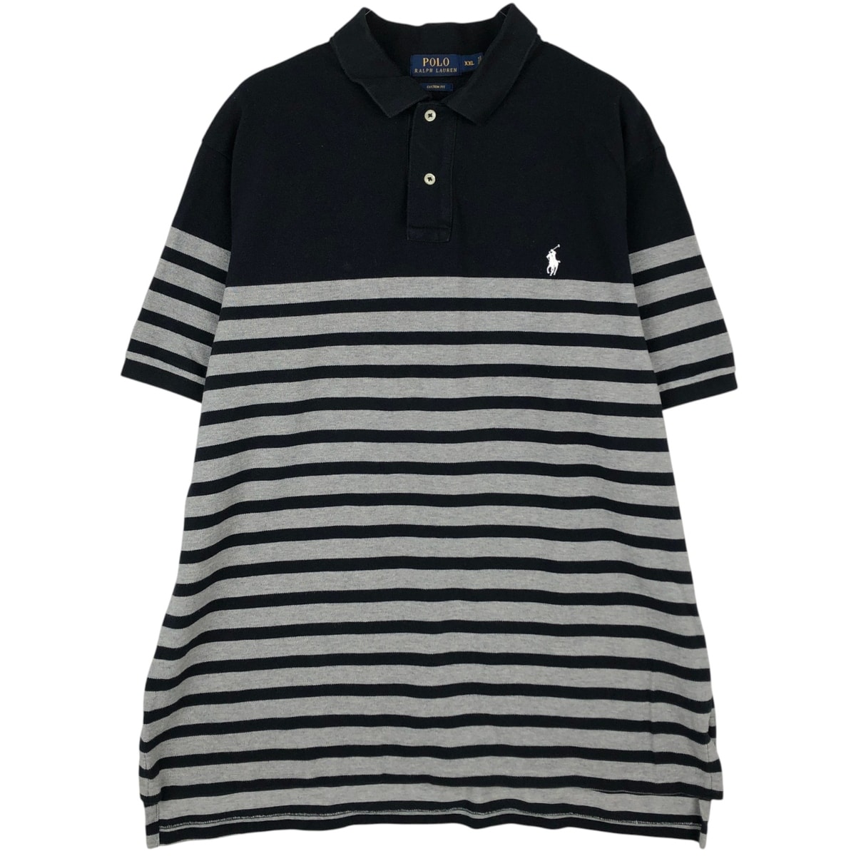 古着 ラルフローレン Ralph Lauren POLO RALPH LAUREN CUSTOM FIT 半袖 ボーダー ポロシャツ メンズXXL相当/eaa623799