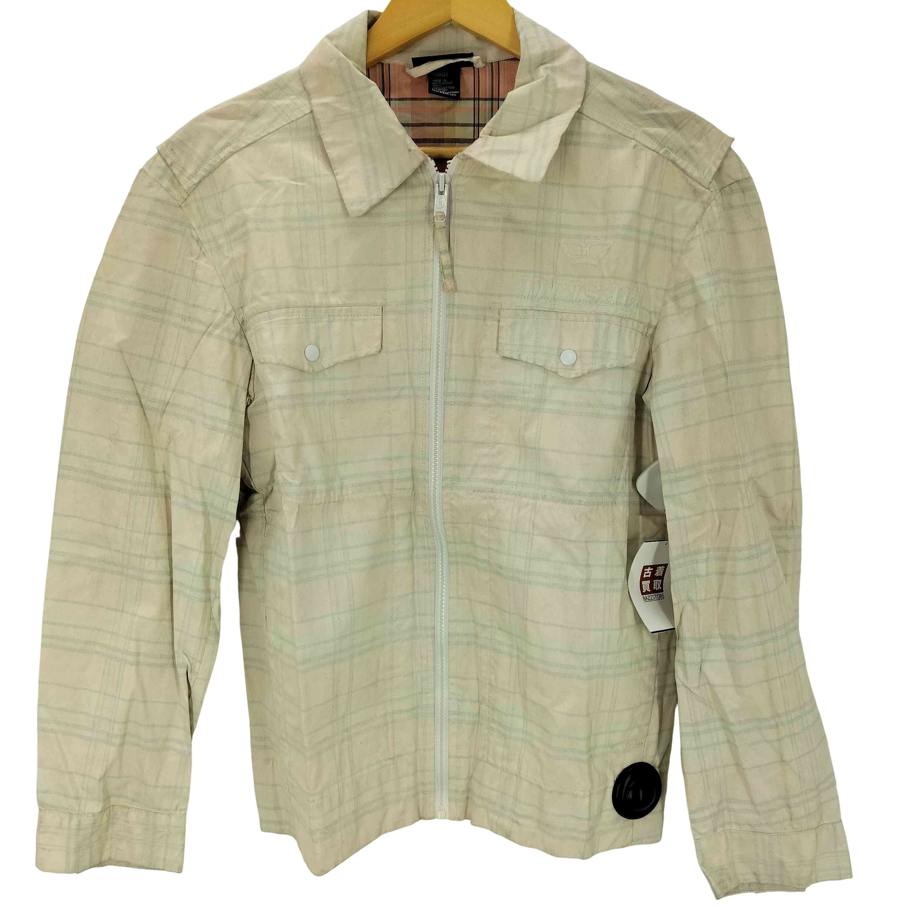 90-00S OLD パンドラ期 裏地チェック Dロゴ クラウン 刺繍 コーティング 加工 ジップアップ チェック ブルゾン ジャケット Y2K【1142327266697】