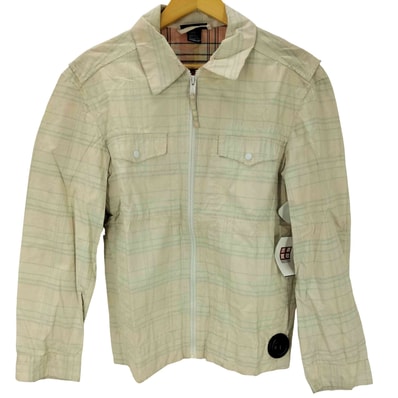 90-00S OLD パンドラ期 裏地チェック Dロゴ クラウン 刺繍 コーティング 加工 ジップアップ チェック ブルゾン ジャケット Y2K【1142327266697】