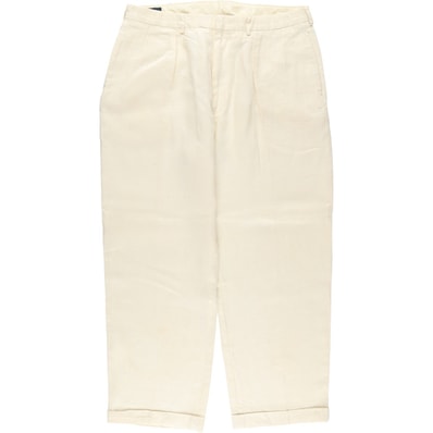 古着 ラルフローレン Ralph Lauren POLO by Ralph Lauren ツータック リネンパンツ スラックス メンズw36相当/eaa569290