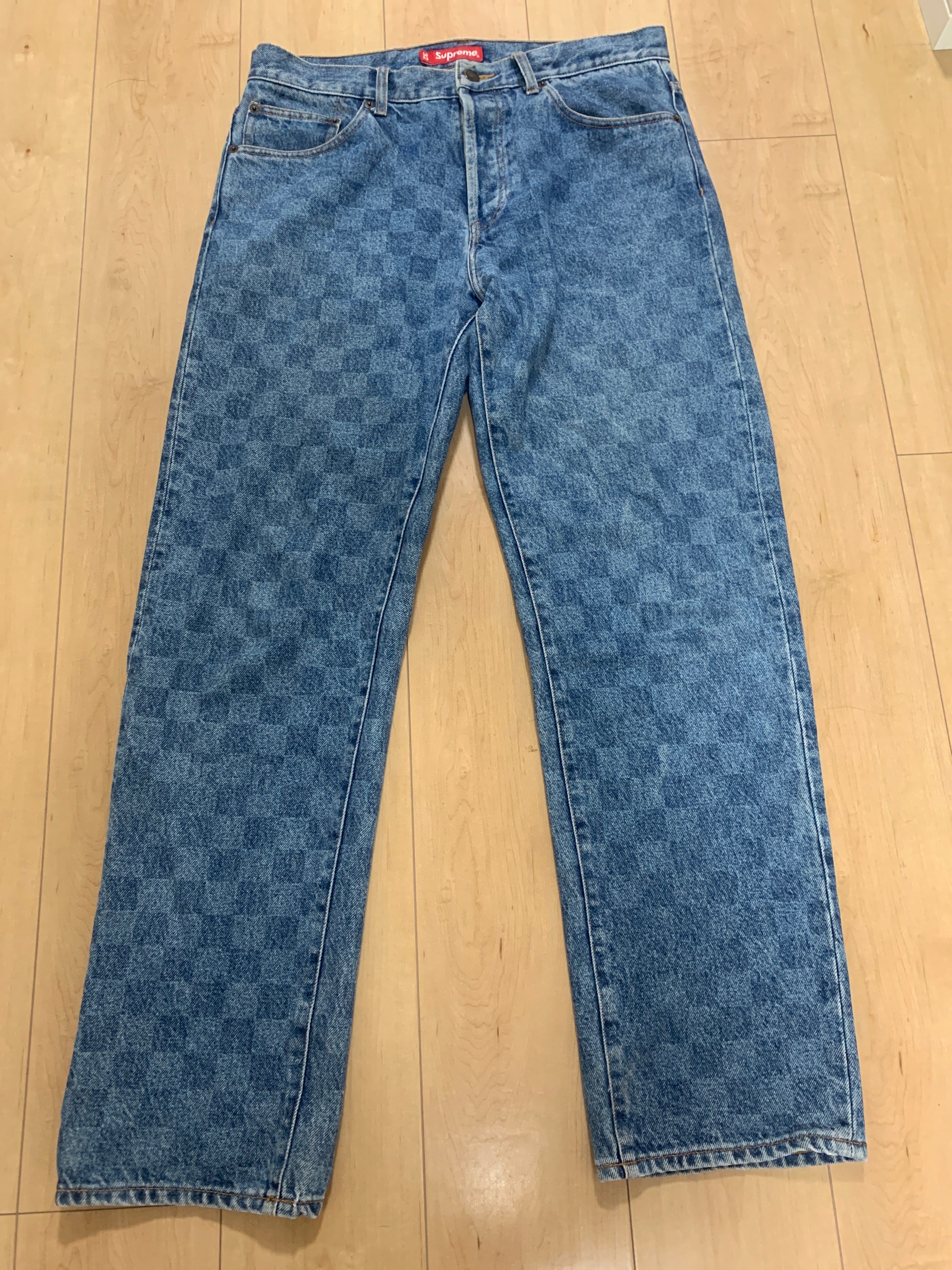 Supreme Regular Jean "Washed Checkerboard"(20FW)