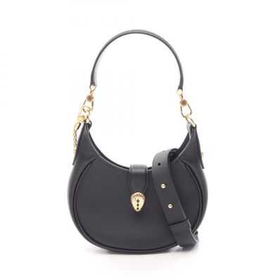 ブルガリ BVLGARI セルペンティ エリプス スモール 2WAY ハンドバッグ バッグ レザー レディース ブラック系 292051 【中古】