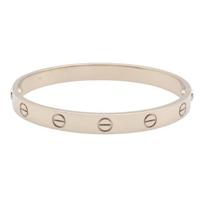 カルティエ CARTIER ラブブレス ブレスレット アクセサリー K18WG(ホワイトゴールド) メンズ レディース シルバー系 【中古】