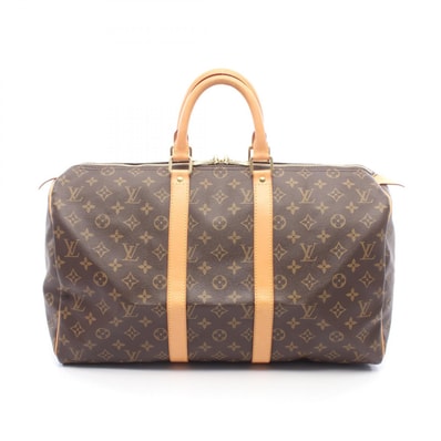 ルイ・ヴィトン LOUIS VUITTON キーポル45 ボストンバッグ バッグ PVCコーティングキャンバス レザー モノグラム メンズ レディース ブラウン系 M41428 【中古】