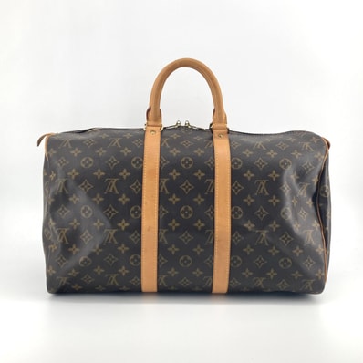 LOUIS VUITTON(ルイ・ヴィトン) モノグラム キーポル 45 コーティングキャンバス / ヌメ革 M41428 ボストンバッグ ダークブラウン×モカベージュ