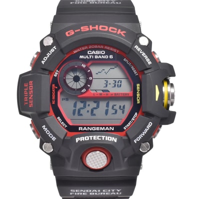 値下 カシオ CASIO GW-9400NFST-1AJR G-SHOCK レンジマン 緊急消防援助隊 コラボレーションモデル メンズ 箱・保証書付き A#146479