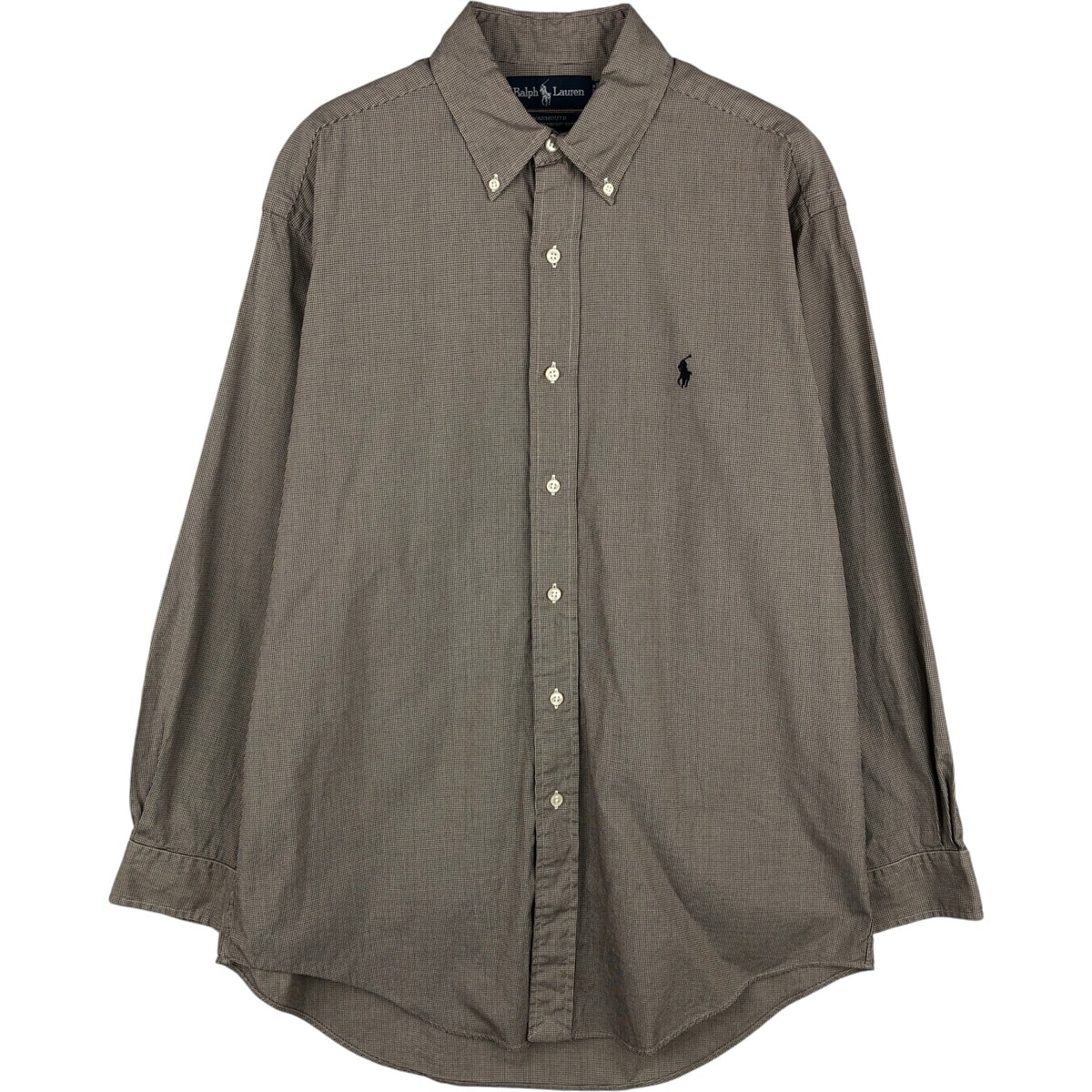 古着 ラルフローレン Ralph Lauren YARMOUTH 千鳥格子柄 長袖 ボタンダウンシャツ メンズM相当/eaa616036