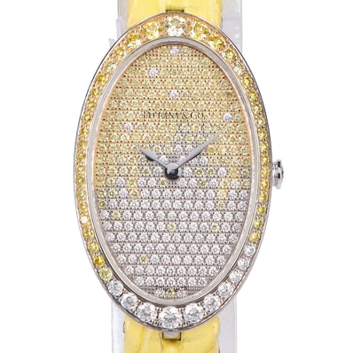 ティファニー 750WG カクテル グラデーション パヴェダイヤモンド クオーツ