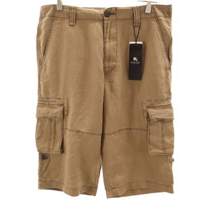 未使用 BURBERRY BLACK LABEL バーバリーブラックレーベル リネン カーゴショートパンツ 82 ブラウン 三陽商会