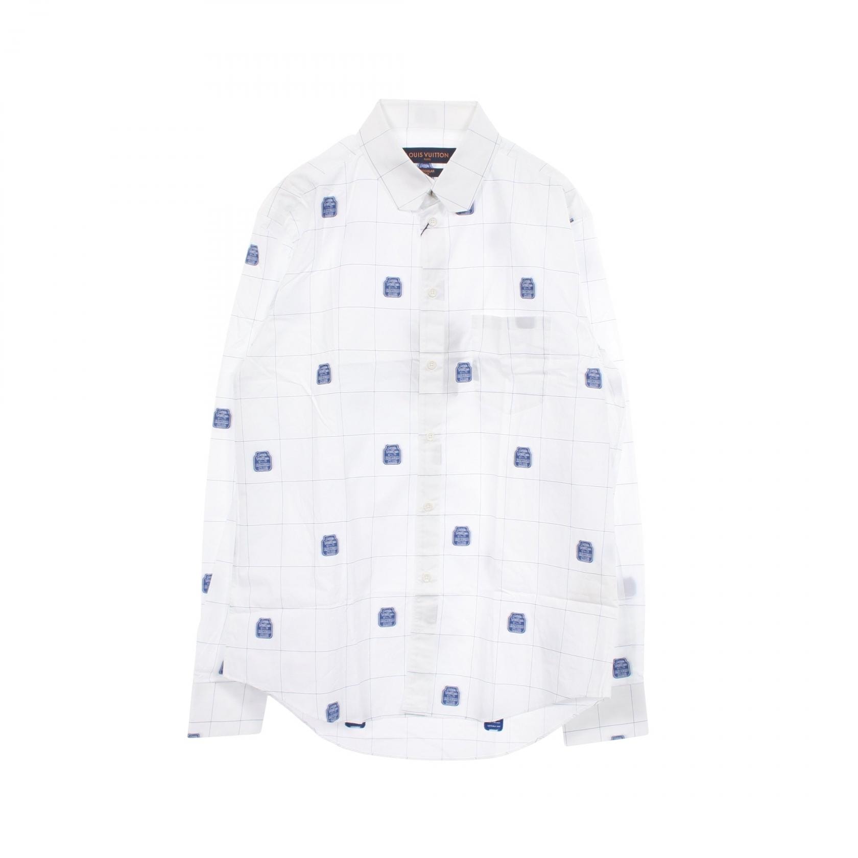 ルイ・ヴィトン LOUIS VUITTON 総柄 長袖 衣料品 トップス コットン メンズ ホワイト系 / ブルー系 RM201F TAU HIFS5W 【中古】