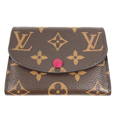 ルイヴィトン LOUIS VUITTON ポルトモネロザリ M41939 モノグラム コンパクトウォレット フラップ 2つ折り財布 モノグラムキャンバス フューシャ ブラウン
