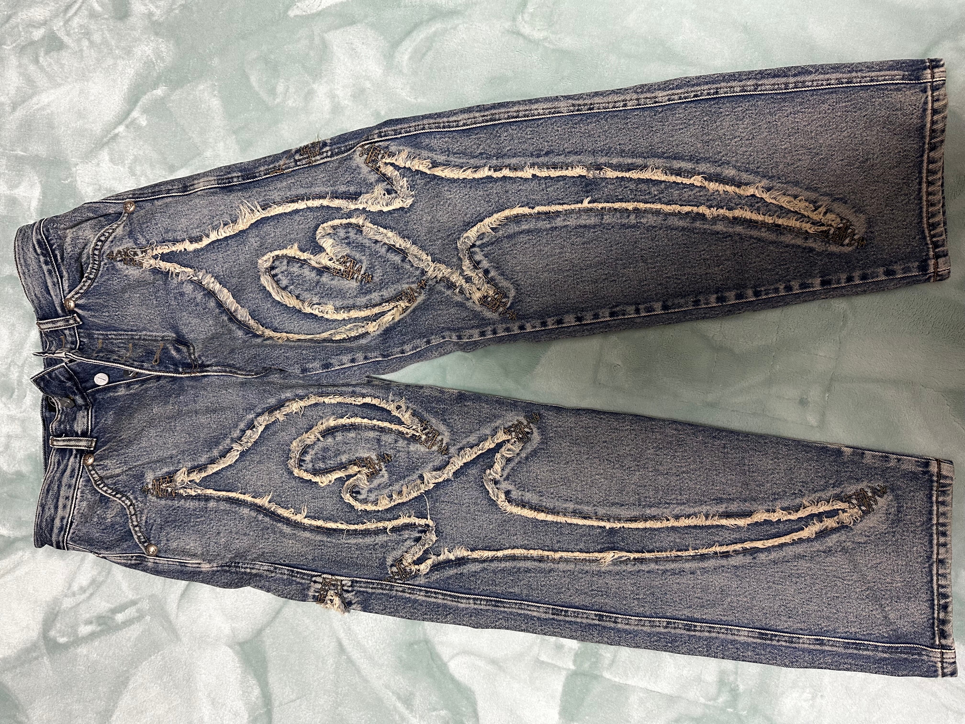 THUG CLUB Tribal Denim Pants "BLUE"