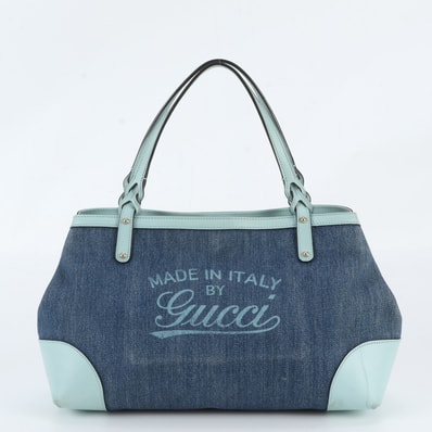 ■美品 グッチグッチクラフト デニム 348715 トート バッグ