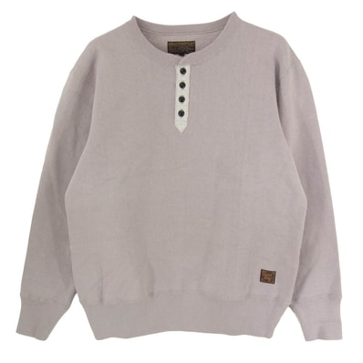 DELUXE デラックス スウェット コットン ヘンリーネック スウェット グレー系 L【中古】