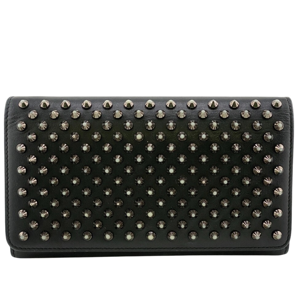 クリスチャンルブタン Christian Louboutin 長財布 スパイクスタッズ ロングウォレット ブラック