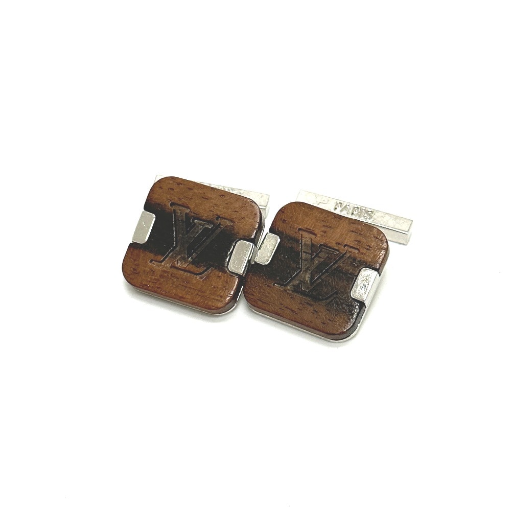 ルイヴィトン LOUIS VUITTON LVロゴ アクセサリー カフス ウッド ブラウン