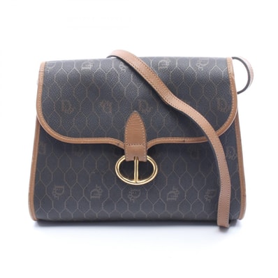 ディオール Dior ハニカム ショルダーバッグ バッグ PVCコーティングキャンバス レザー レディース ブラック系 / ブラウン系 【中古】