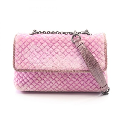 ボッテガヴェネタ BOTTEGA VENETA ショルダーバッグ バッグ ファブリック レザー レディース パープル系 【中古】