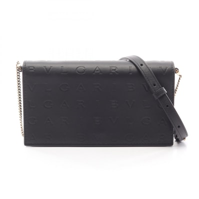 ブルガリ BVLGARI インフィニートゥム ショルダーバッグ バッグ レザー レディース ブラック系 【中古】