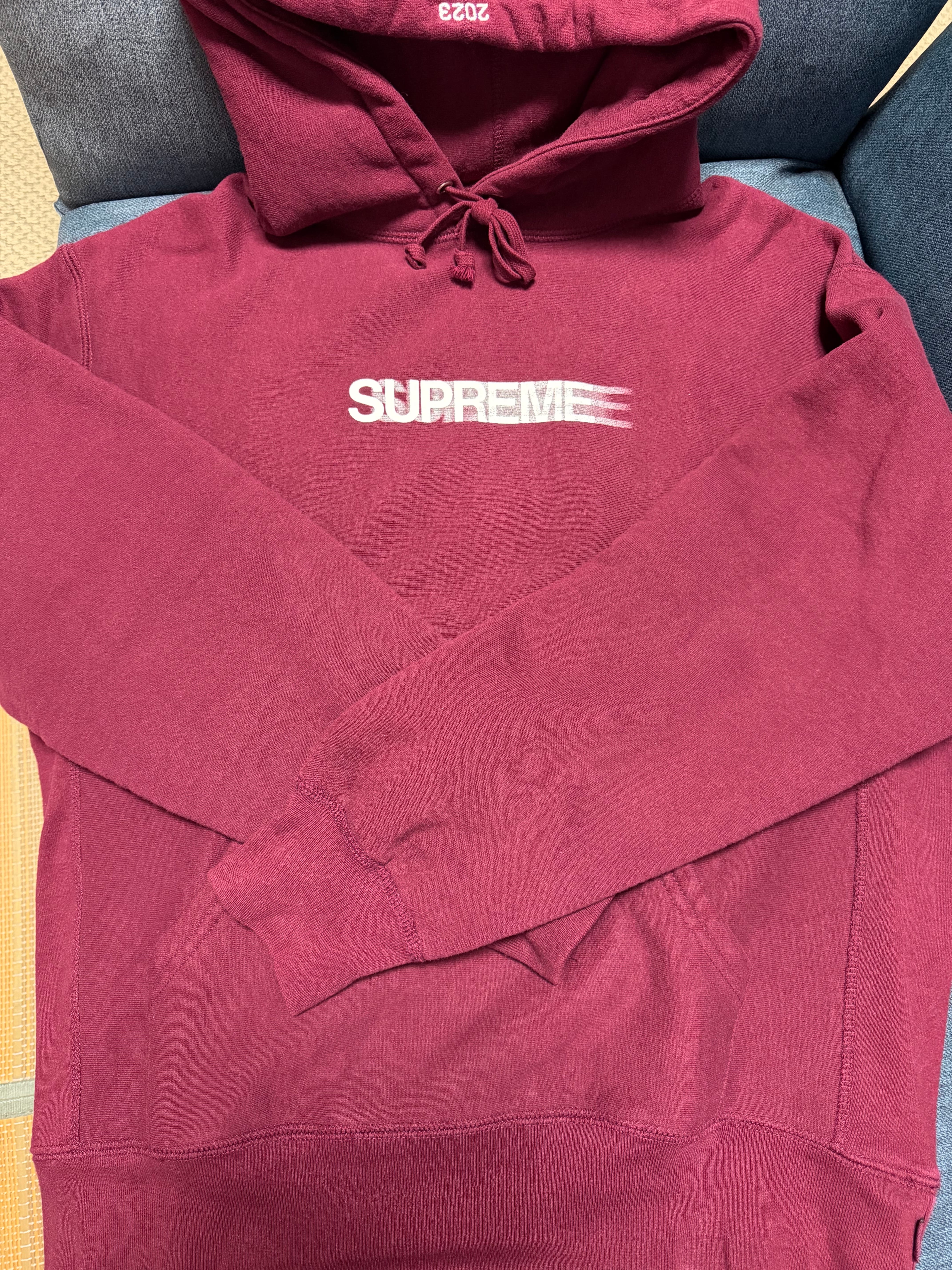 Supreme Motion Logo Hooded Sweatshirt "Burgundy" (23SS)