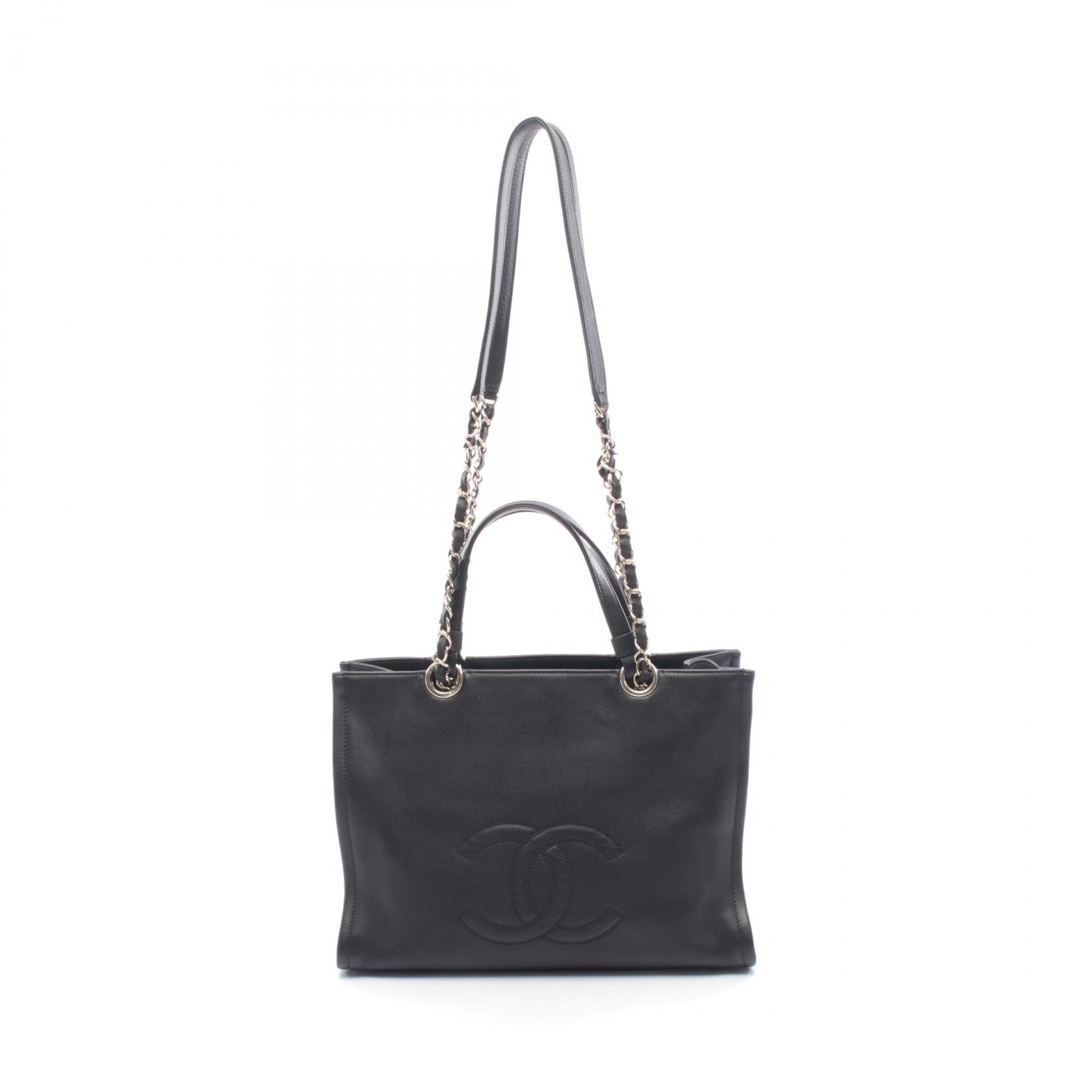 シャネル CHANEL ココマーク トートバッグ バッグ ラムスキン(羊革) レディース ブラック系 【中古】