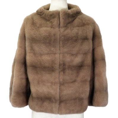 Dior ディオール ノーカラージャケット コート ショート丈 イニシャル入り トープ ミンク #36 F003V01S 新品