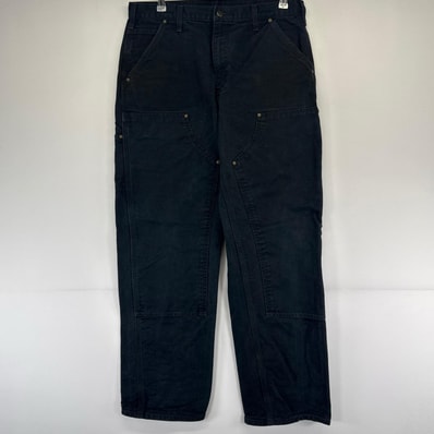 古着 カーハート Carhartt ダック パンツ ダックペインター ダブルニー ワーク W33 L32 ブラック系 メンズ